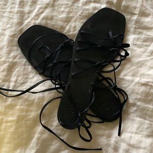 Black strappy sandals